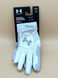 Under Armour UA Clean Up Batting Gloves Youth/Boys Medium Gray - Picture 1 of 7