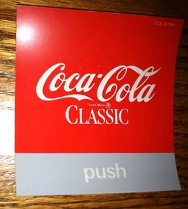 Coca-Cola Classic Vending Machine Button Insert, Red, 3.5" x 3.5", PUSH - Picture 1 of 1