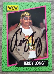 Teddy Long Signed 1991 WCW Card #151 WWE WWF Wrestling Impel Manager LEGEND RAD - Picture 1 of 2