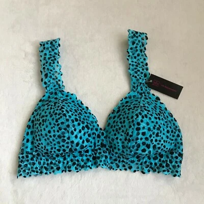 Bralette triángulo de encaje elástico correas ajustables azul y negro NoBo Juniors talla S Foto 1 de 4