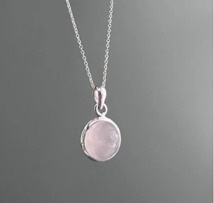 Hermoso colgante de cuarzo rosa hecho a mano de plata de ley 925 regalo para mujer para ella - Imagen 1 de 4