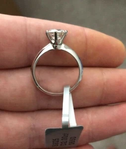 2 CT ROUND CUT Moissanite SOLITAIRE ENGAGEMENT RING 14K WHITE GOLD Filled - Picture 1 of 9