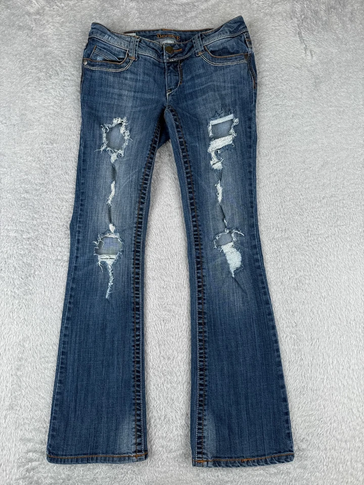 Decree 牛仔女式 7 蓝色牛仔靴型棉混纺仿旧棉 27x30 — 第 1/4 张图片