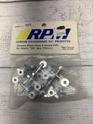 VINTAGE RPM 8072 Chrome Wheel Nuts Knock-Offs for Team Associated DS BOX D1 - Image 1 of 2