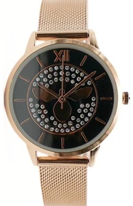 NY LONDON Ross Gold Bee women Fashion Metal Mesh Strap Date Analog Quartz Watch - Picture 1 of 11