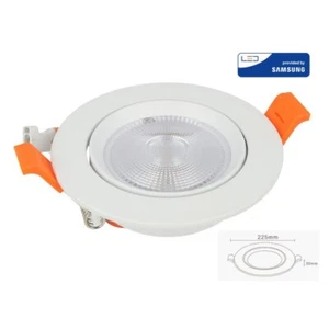 Faretto Led Da Incasso Orientabile 30W Cob Caldo 3000K Diametro 225mm Foro 195mm - Foto 1 di 3