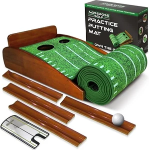 Indoor Puttingmatte - Grün mit 3 Bahnen & Ballrücklauf, Minigolfspiel & ,, - Bild 1 von 18