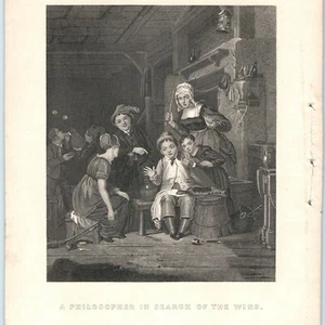 Búsqueda de filósofos c1840 para grabado de viento por revista Illman & Son Grahams 3X - Imagen 1 de 3
