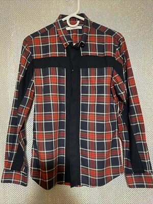Givenchy Paris Plaid Print Long Sleeve Shirt for Men medium Worn Once - Image 1 of 4