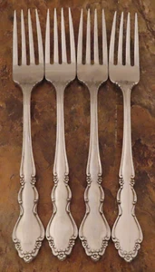 Oneida Dover Cube Set of 4 Dinner Forks Heirloom Stainless Flatware Lot D - Picture 1 of 4