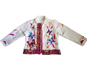 Bestickte Damenjacke mit Petersilie und Salbei Schmetterling - Bild 1 von 14
