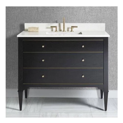 Fairmont Designs 1539-V42 Charlottesville con tocador de latón 42” vintage negro Foto 1 de 4