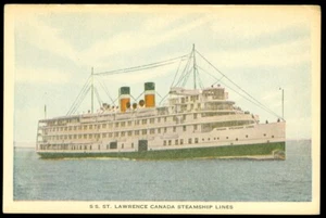 STEAMER ST. LAWRENCE, CAN STEAMSHIP LINES POSTCARD - Picture 1 of 1