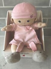 APPLE PARK Pink Baby Doll w/Bunny Feet Organic Hypoallergenic San Fran Based