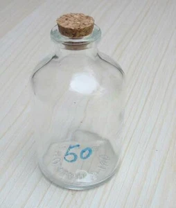 10pcs 50ml 20# Sample Vials Clear Glass Bottles with Corks Jars 72*42*12.5mm - Bild 1 von 2