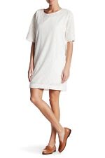 Current Elliott Sz1 S The Eyelet Embroidered T-shirt Dress Dirty White