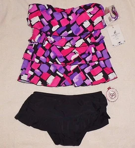 NEW Caribbean Joe So 2-Piece Swimsuit Tankini NWT $98 sz 8 Small S Mixed Brand - Picture 1 of 11