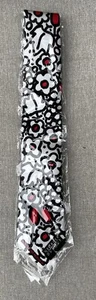New Georges Dubceuf mens tie Beaujolais Nouveau white Black Red Floral Vavro - Picture 1 of 4