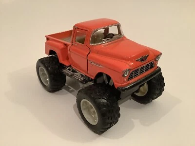 KINSMART CHEVY STEPSIDE ORANGE 1955 DIECAST PICKUP OFF ROAD TRUCK 1:32 - Image 1 of 4