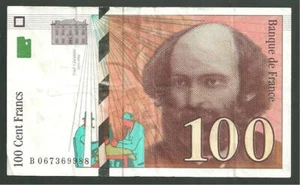 France 100 Cent Francs 1998 P# 158A Cezanne World Banknote Currency Paper Money - Picture 1 of 2