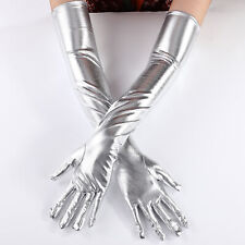Women Cosplay Gloves Full Finger Elegant Elbow Length Faux Leather Women's