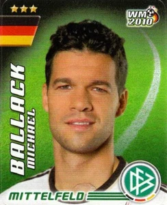 Ferrero Teamsticker Fußball WM 2010 Nr. 22 Michael Ballack Portrait Sammelbild - Picture 1 of 1