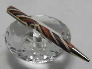 GORGEOUS HIGH QUALITY HANDMADE COLOR GRAIN LAMINATED WOOD TWIST BP PEN - Picture 1 of 4
