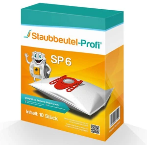 10 Staubsaugerbeutel SP6 passend für Siemens VS P3AAAA  IQ300 Plus Limited Editi - Bild 1 von 5
