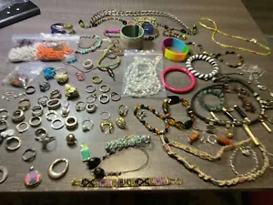 Huge Jewelry Lot Reseller Rings Bracelets Ect New Used Parts Nice Untested - Picture 1 of 24