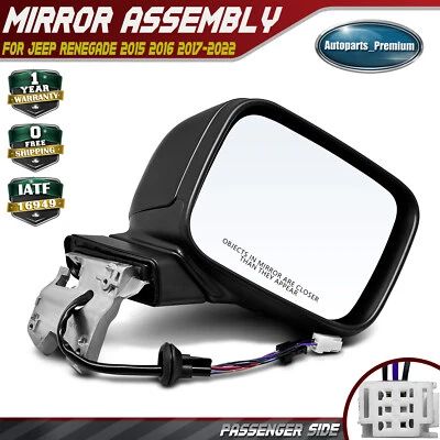 Espejo retrovisor de ajuste eléctrico para pasajeros plegable manual con punto ciego térmico para Jeep Renegade Foto 1 de 4