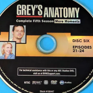 GREY'S ANATOMY Season 5 DISC 6 DVD REPLACEMENT only - single Disc Only 5th fifth - Picture 1 of 5