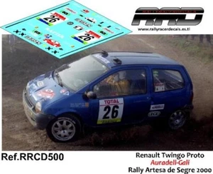 DECAL/CALCA 1/43; Renault Twingo Proto Auradell-Gali Rally Artesa de Segre 2000 - Imagen 1 de 2