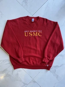Vintage Russell Athletic USMC Marines Corps Sweatshirt XL Mexico Embroidered - Picture 1 of 7