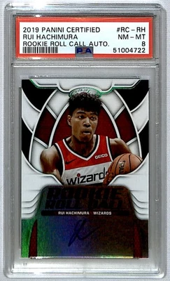 Rui Hachimura 2019-20 Panini Certified Roll Call Rookie Auto #RC-RH PSA 8 - Image 1 of 2