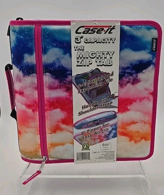 Carpeta de anillas de nailon impresa Case-it de 3" con bolsillos - RAINBOW NUBS Foto 1 de 2