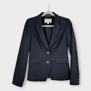 Banana Republic Women’s Navy Blue Pinstripe Stretch Blazer Size 2 - Picture 1 of 8