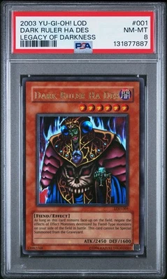 2003 Yu-Gi-Oh! Dark Ruler Ha Des Legacy of Darkness LOD Unlimited Ultra PSA 8 - Image 1 of 2