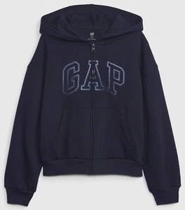NWT Gap Kids Girls Boys Unisex Logo Zip Hoodie Jacket navy Medium 8 $49.95 - Picture 1 of 3