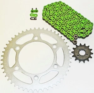1993-2013 Honda XR650L 650L Green Non O Ring Chain and Sprocket 14/45 110L - Picture 1 of 4