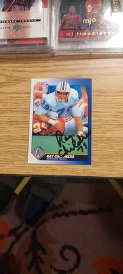 Tarjeta autografiada de Ray Childress Houston Oilers  Foto 1 de 2