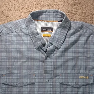 Orvis Stonefly Hemd Herren mittelblau kariert belüftet wandelbare Ärmel - Bild 1 von 10