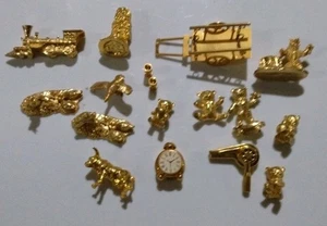 Solid Brass Mini Figure Lot Bears Train Bull & More - Picture 1 of 9
