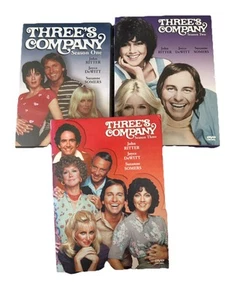 Three's Company Seasons 1 2 3 DVDs 1970s Sitcom TV Show John Ritter Joyce DeWitt - Picture 1 of 4