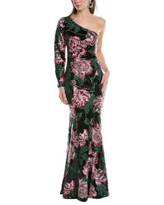 Vestido para mujer Marchesa Notte de un hombro negro 8 - Imagen 1 de 4