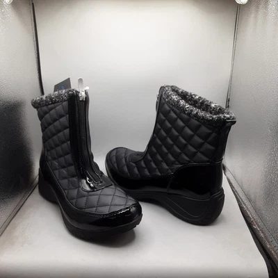 Khombu Megan 靴子女式 9M 黑色楔形 E123 — 第 1/4 张图片