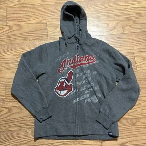 Vintage 90s MLB Gear Cleveland Indians Chief Wahoo Full Zip Hoodie Large - Bild 1 von 7