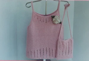 Ann Norling KNITTING PATTERN #57 Garter Stitch Camisole with Purse - Easy 32-44" - Picture 1 of 3