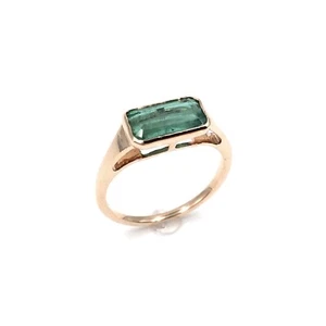 14kt Rotgold Ring Smaragd Bandring 585 Rose Gold Schmuck IGI Emerald 16.5mm / 52 - Picture 1 of 19