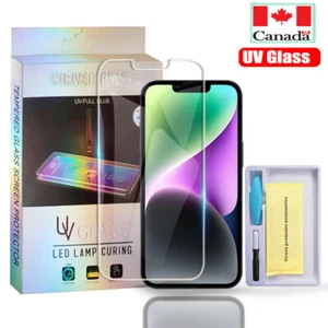 Protector de pantalla de vidrio templado UV UV para iPhone 14 13 12 11 Pro Max Plus XR - Imagen 1 de 26