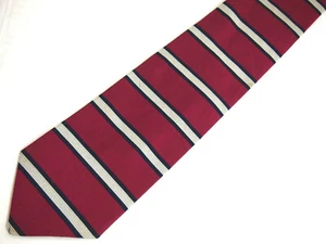 Brooks Brothers Makers Mens Necktie Tie Magenta Pink Blue White Striped Silk 58" - Picture 1 of 4